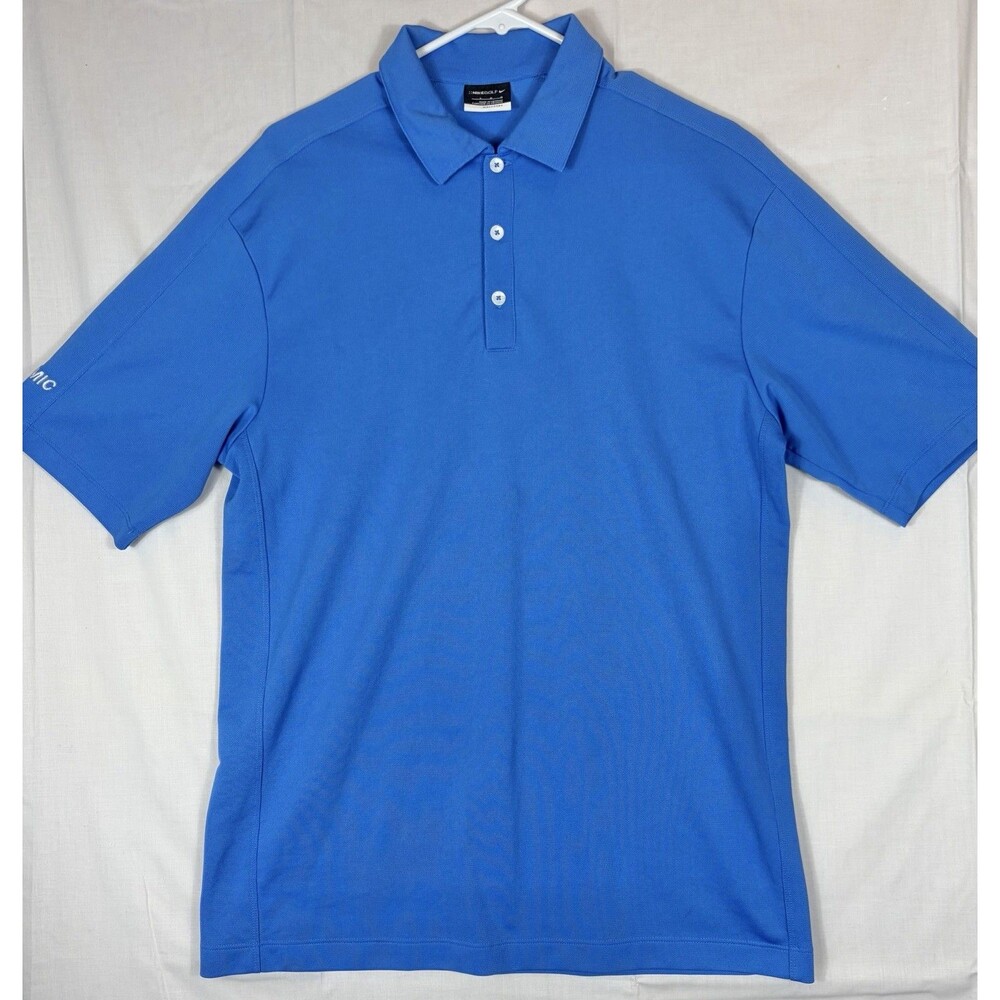 Nike Golf Fit Dri Polo Shirt S/S Blue Men’s Large MEMIC Summer Casual Swoosh